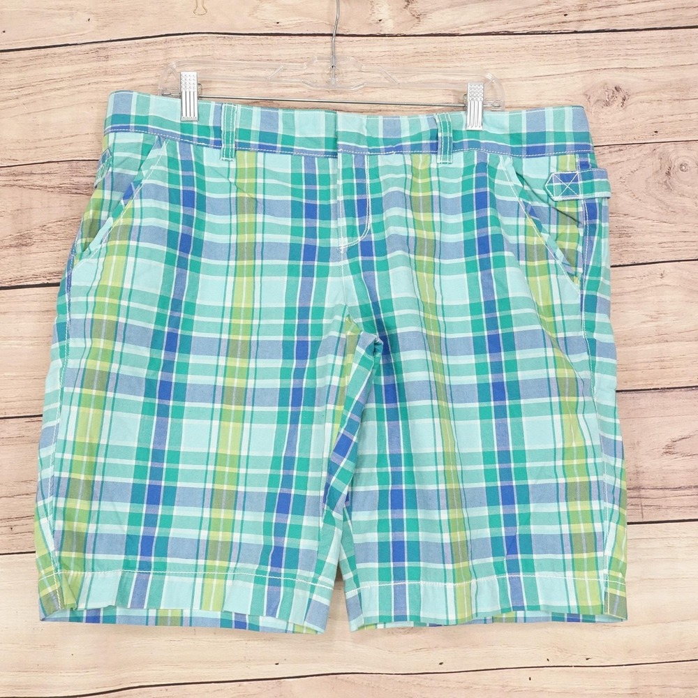Old Navy Bermuda Shorts Womens Size 16 Plaid Twill 40 Waist 10.5 Inseam
